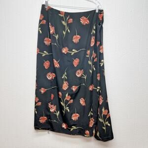 Vintage Wear On Earth Dark Floral Maxi Skirt Womens 14 Fairy Grunge Y2K Boho